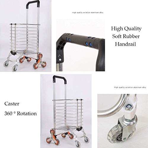 Leichte Aluminiumlegierung, 8 Räder, großer Einkaufstrolley, faltbar, großer Einkaufskorb, Tragetasche für Markt, Wäsche… – Bild 6