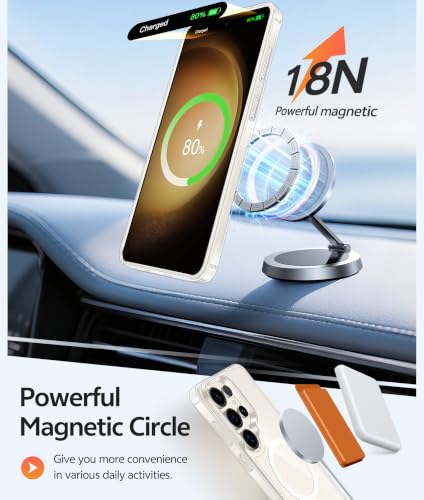 Image of FNTCASE for Samsung Galaxy S23 Ultra Case: [Fit for Magsafe] Magnetic Anti Yellowing Transparent Clear Anti-Fingerprint Cell Phone Cover Military Grade Shockproof Protective Case