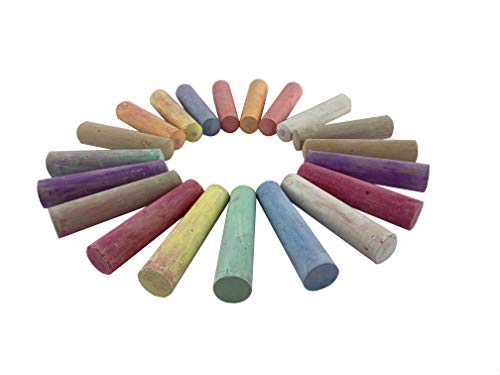 Sidewalk Chalk Set – Pack Of 20 Multi-Color Jumbo Street Chalks – 20 Bright & Cheerful Colors – Nontoxic, Washable Tapered Chalks For Teachers And Schools - 1 X 4 Inches #TOP1