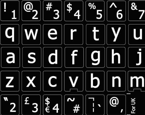 Pegatinas para teclado en inglés US, letras minúsculas negras miniatura 4
