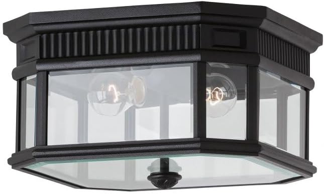 Feiss Lighting-Cotswold Lane-Two Light Outdoor Flush Mount in Traditional Style-11.5 Inch Wide by 6.63 Inch High-Black F