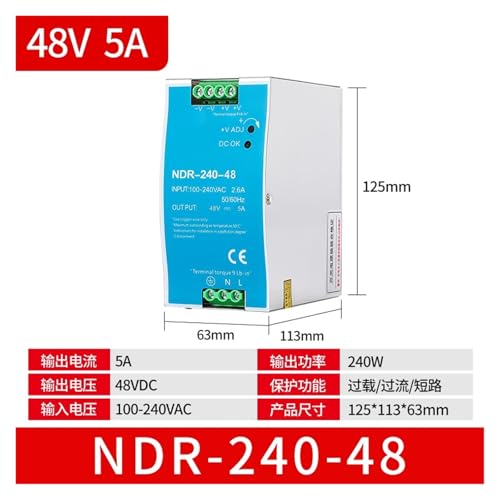 Alimentation à découpage de type rail EDR-240-12 convertisseur tension 220V 24V - 3