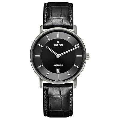 Rado - DiaMaster Thinline Automatic - Men - Swiss - Platinum CeramosTM case - Sapphire Crystal Dial - Black Leather Strap - 72 Hours Power Reserve - Automatic - 41 mm