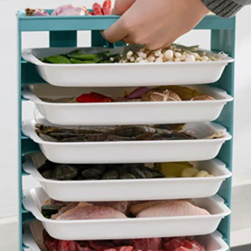 Achvac Rolling Shelf 6 Tier Side Dish Storage Kitchen Storage Shelf (Green) #TOP4