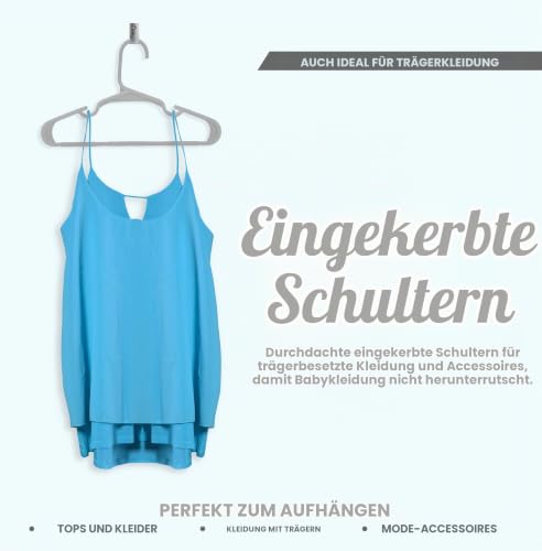 Utopia Home Packung mit 20 Kinderkleiderbügeln - 11,5“ Baby- und Kinderkleiderbügel aus Kunststoff für den Kleiderschrank… – Ansicht 6