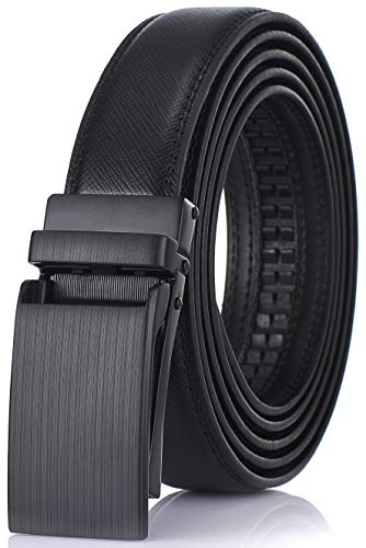 GALLERY SEVEN Leather Ratchet Belt For Men - Adjustable Click Belt - Casual Dress Belt