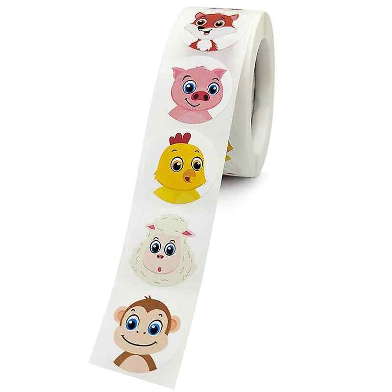 Rollo Pegatinas animales Granja para niños, animal stickers, 1 Unidad - imagen 2