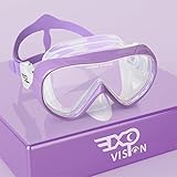 Kinder Taucherbrille 180° Panorama Kind Schnorchelmaske, Anti Nebel Tauchmaske gehärtetes Glas Schwimmmaske Junge Silikon Tauchermaske Mädchen Schwimmbrille mit Nasenabdeckung 4-16 (Lila)