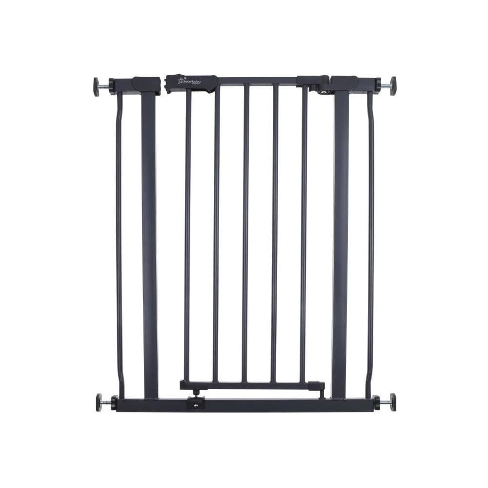 Dreambaby AVA Slimline Baby Safety Gate - Secure Extendable Pressure Mounted Gate for Stairs and Dogs - 61-68cm Wide and 76cm High - Charcoal
