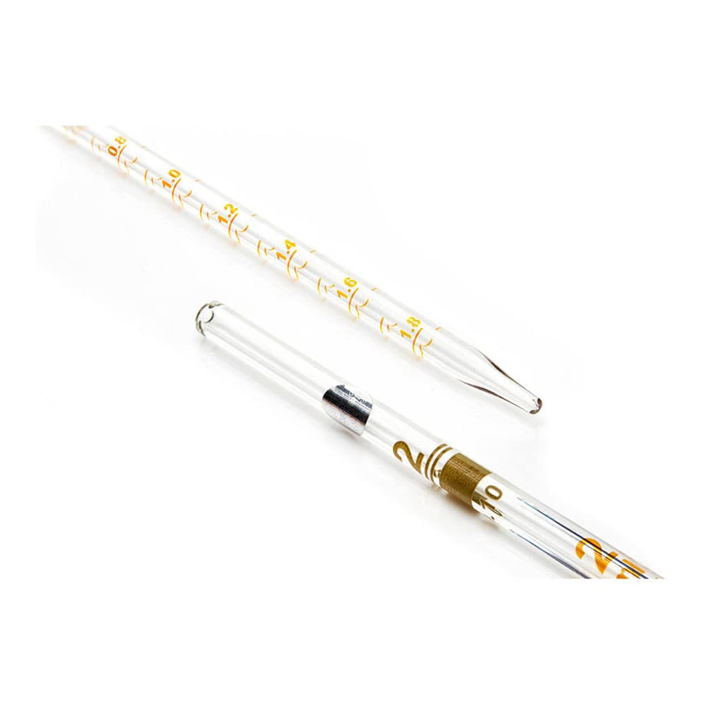 Foxx Life Sciences 7081P22A Borosil Borosilicate Glass 3.3 Class A Graduated Serological Pipette, Clear, 2 ml Capacity (Pack of 10)