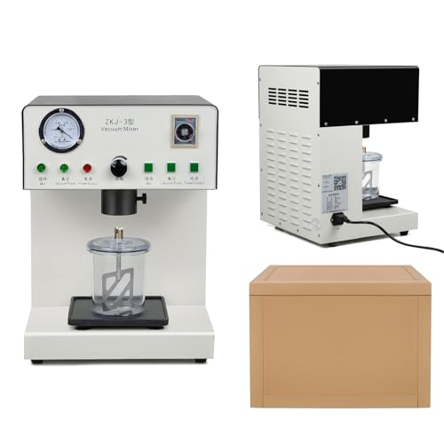 USA 150W Lab Agar Mixing Machine Gypsum Vacuum Mixer with Built-in Vacuum Pump Plaster Mixer 500ML Mixing Tank for Investment Molded Materials (Black)