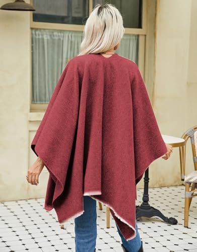 Uteruik Dames Poncho Sjaal Cape Winter Oversized Wikkel