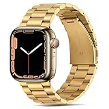 Tasikar Band Compatible with Apple Watch Band 49mm 46mm 45mm 44mm 42mm Premium Stainless Steel Metal Replacement Strap Compatible with Apple Watch Ultra 2 Ultra Series10 9 8 7 6 5 4 3 2 1 SE, Gold