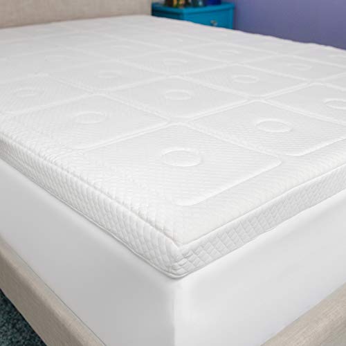 Sensorpedic Luxury Extraordinaire 3-Inch Quilted Memory Foam Mattress Topper, California King Size, White #TOP7