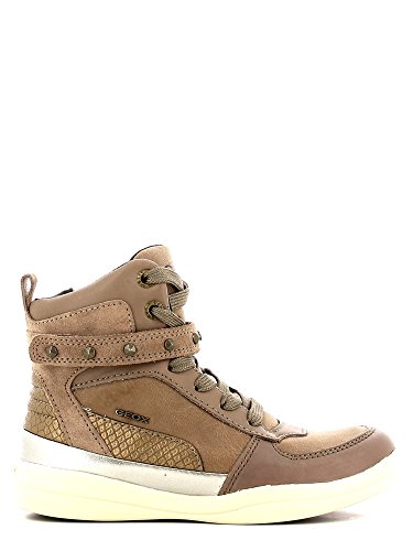 Geox baskets fille beige taupe en cuir de qualité supérieure