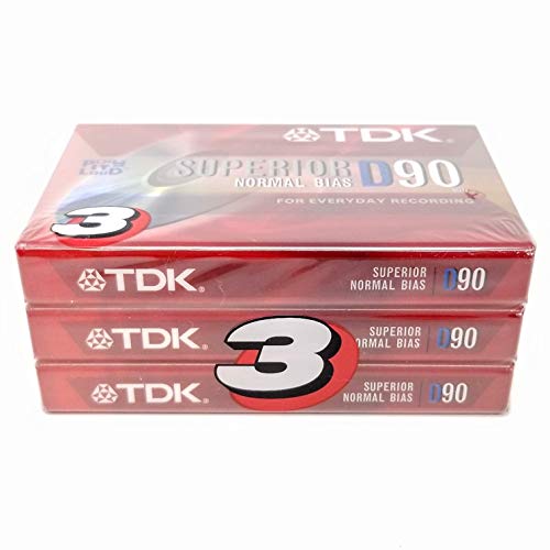 TDK D90 High Output 90 Minute IECI/Type I Cassette Tapes, Set of (3)