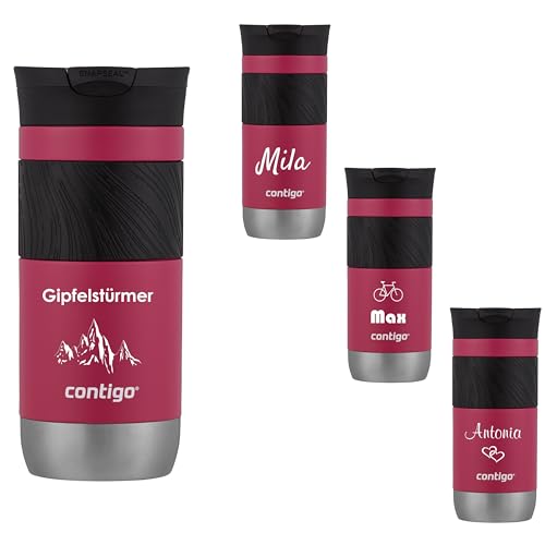 Contigo Byron 2.0 Snapseal Thermal Mug With Engraving - Name Stainless Steel Insulated Mug, Travel Mug, Coffee Mug To Go, Leak-Proof, Easy-Clean Lid, 