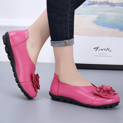 Image of MOYOWEI Women's Leather Slip On Loafers Colorful Flat Shoes