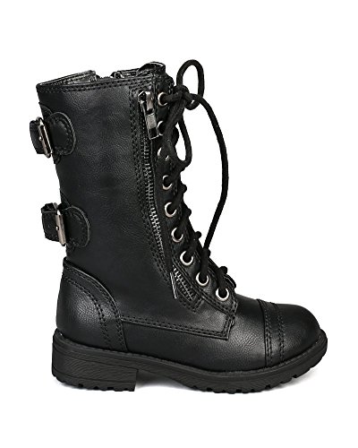 Soda Girls Kids Dome-2S Lace Up Military Combat Boots2