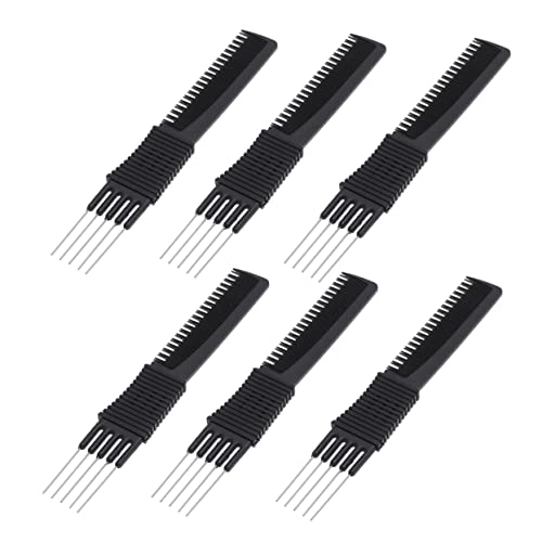 VINTORKY Peines Profesionales Cabello 6 Piezas Multifunción Acero para Peluquería Peines de Púas para Cabello Mojado y Seco Accesorios para Peinado en Salón y Hogar