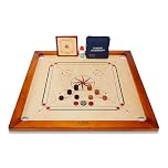 Uber Games – Premium Carrom Board Set – 33 x 33” Official Size playing board Including Carrom Men,Striker & Powder - Hardwood edges for better rebound – Made in India – Great value for all players
