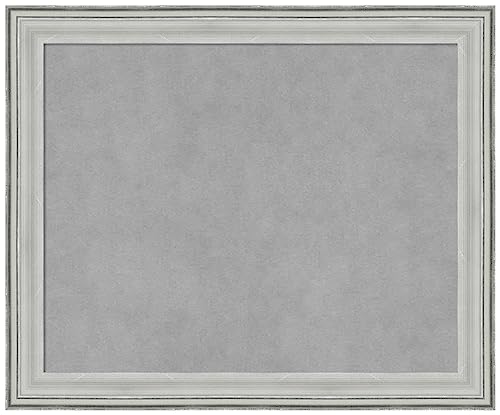 Amanti Art Silver Framed Magnetic Board, 23x19, Traditional Office Decor