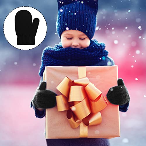 6 Pairs of Mittens Winter Cotton, Acrylic and Spandex Warm Knit Mittens for Little Boys Girls (6 Colors)4