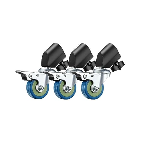Aiyomi Fotostudio Stativ-Rollen Stativ-Dollys 50mm-Schwenkrad C-Ständer Geräuschlos Lichtstativrollen Mit Bremse Für Nur Für Stativbeine Mit 22mm Durchmesser, 3er-Satz
