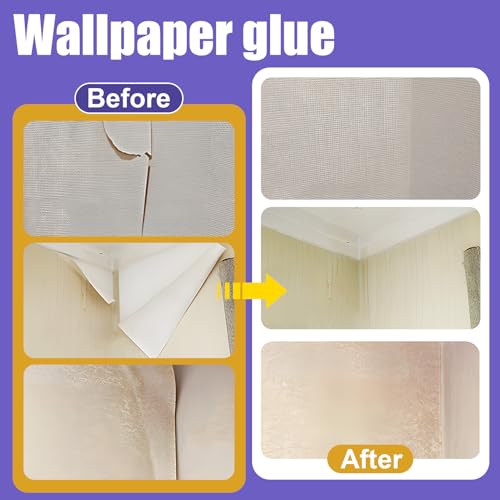 ALLONY Tapeten Reparaturkleber, Nahtkleber für Tapeten, Tapetenkleber, Abgerissene Tapeten Neu Einkleistern, Fugenkleber Hochviskos, Trocken, Transparent, Starker Tapetenkleber- 150ml