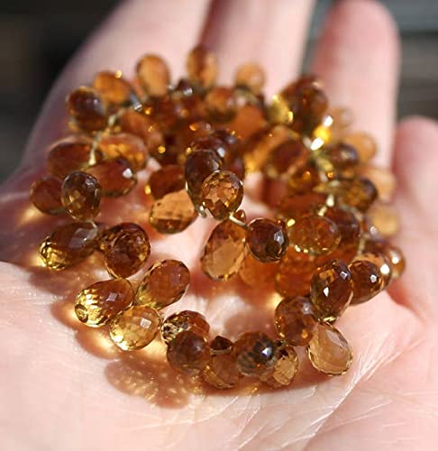 Quartz bière perles gouttes facettées de 8,5-10mm pour création bijoux