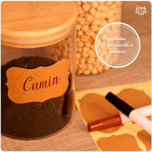 LG Luxury & Grace Set 4 Barattoli di Vetro, 1,45 L...