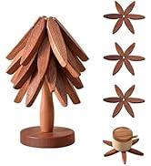 Tree Shape Trivet Set,Wooden Trivets for Hot Dishes Insulation Mat,Collapsible Coasters Trivets, ...
