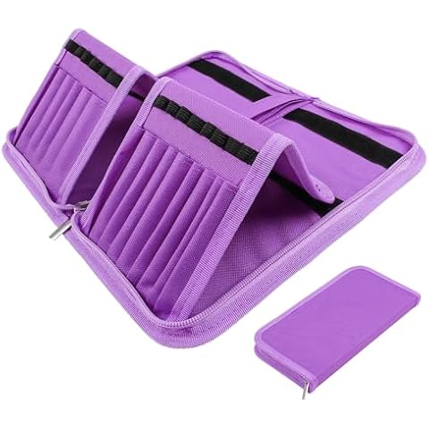 YINGJEE Nail Brush Holder Paint Brush Holder 15 Slots, 2 in 1 Stand-Up Makeup Brush Holder, Travel Makeup Bag Acrylic Brush Storage Organizer Case - Premium Art Supplies Cover