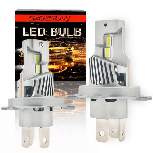 SageSunny exclusive h4 p43t LED lampadina camion 24V 70W 14000lm 6500K bianco,h4 ventilata,per fari anabbaglianti e abbaglianti,scala 1:1 rispetto alle lampadine alogene camion,plug&play,set da 2.