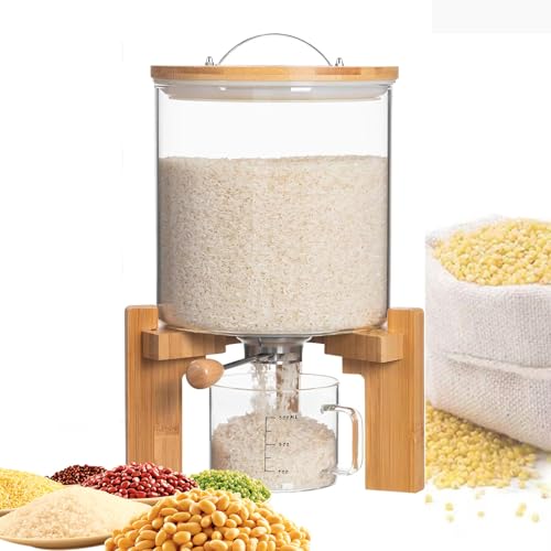 Récipient de stockage de riz anti-humidité avec tasse graduée de 5L