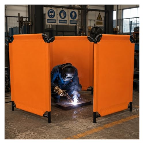 Image of Welding Curtains,Welding Screen 3 Panel, Heat Resistant Curtain for Factory Workshop, Weld Spark Protection Barrier, Large Coverage 58x120cm (1.9x3.9ft)