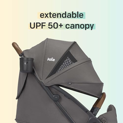 Image of Joie Nutmeg Lightweight Baby Stroller - One-Hand Easy Fold Pram, Infant Car Seat Compatible,5-Point Safety Harness from Birth to 22 kg
