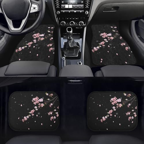 YINGQIGUAN Cherry Blossom Car Floor Mats Universal Abstract Japanese Pink Flowers with Falling Petals Floor Mats for Cars Front Rear Car Foot Mats Rugs Floral Print Car Accessories for Trucks Sedans by YINGQIGUAN - Used condition - Image 2