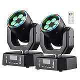 Mini Moving Head Light, 30W Compact Led DJ Stage Lights Moving Head Wash with Halo Effects, Remote/ DMX512/ Sound Control for Wedding DJ Party Disco Club Small Venues