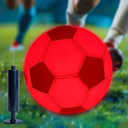 Jonuin LED Light Up Football, Size 5 Glow In The Dark Led Football, Inflatabl Footballs with Pump, Bright Footballs for Night Games, for Kids & Teens Boys & Girls