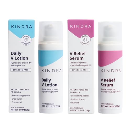 Kindra Daily V Lotion & V Serum - Vaginal Cream Moisturizer For Dryness And Discomfort - Hormone Free, Gyn Tested, pH-balanced, Doctor Recommended - 120 Applications