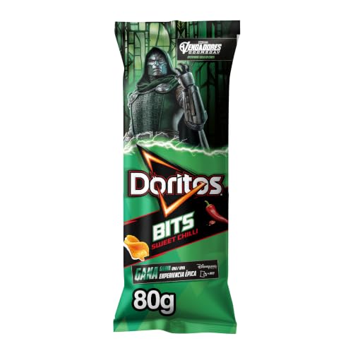 Doritos Bits Chilli snack crujiente sabor chilli con un toque picante, Bolsa individual para picar, 80g