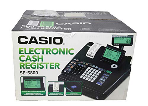 Casio SE-S800 Electronic Cash Registers, Single Tape Thermal Unit with 10-Line LCD Operator/2-Line Customer Displays