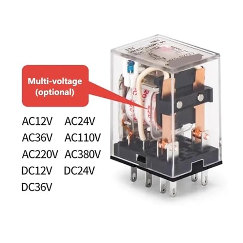 Relais de commande HH52P miniature 12V alternatif avec base intermédiaire - 6