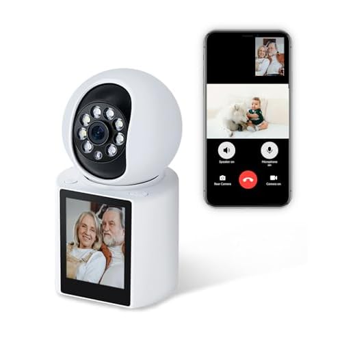 2K Two-Way Video Calling Indoor Camera with 2.8-Inch IPS Screen, Smart Voice & One-Button Call, Baby/Elder/Dog/Pet Camera with Phone App, Human/Sound/Crying Detection, Color/IR Night Vision