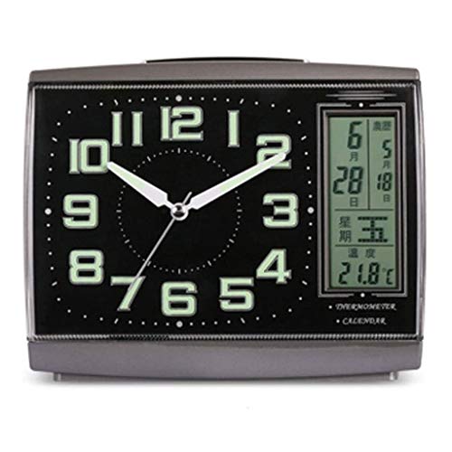 Reloj despertador con pantalla LCD y sensores de temperatura y humedad digital