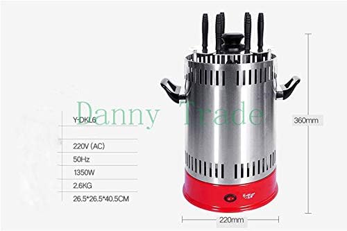 800w Power Indoor Vertical smokeless Electric Burn Oven for BBQ Household Automatic Rotating Grill 6 Skewers Chicken rotisseri