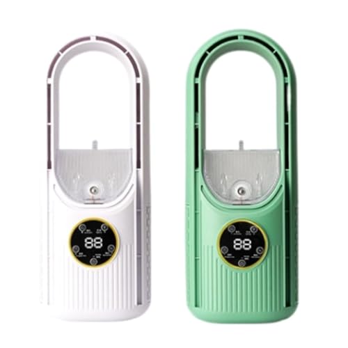 Plookyoe Ventilador portátil para enfriar, acondicionador portátil, USB, sin hojas, para el hogar, dormitorio, oficina, escritorio, humidificación, ventilador eléctrico