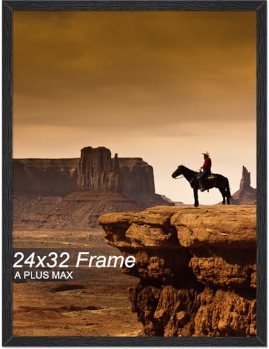 A PLUS MAX 24x32 Picture Frame Black Light Weight Wall Mount