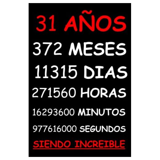 31 AÑOS SIENDO INCREIBLE: REGALO HOMBRE O MUJER 31 AÑOS DE CUMPLEAÑOS ORIGINAL Y DIVERTIDO , CUADERNO DE APUNTES O AGENDA, DIARIO, LEBRETA DE NOTAS..